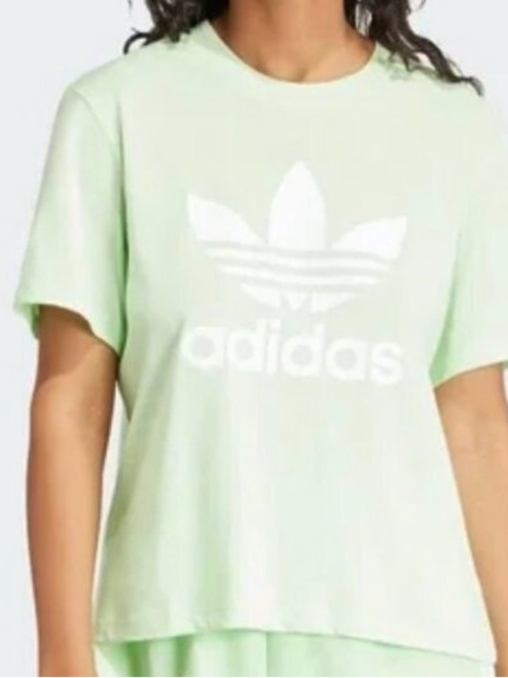 adidas Women’s Mint Green Trefoil Logo Short Sleeve Tee